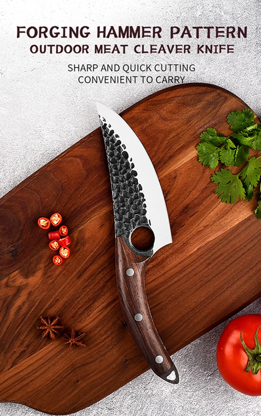 Kitchen Knife 6 inch Viking Knife with Sheath Forged Handmade Boning Knife High Carbon Steel Chef Knives Butcher Meat Cleaver Cutting for Camping