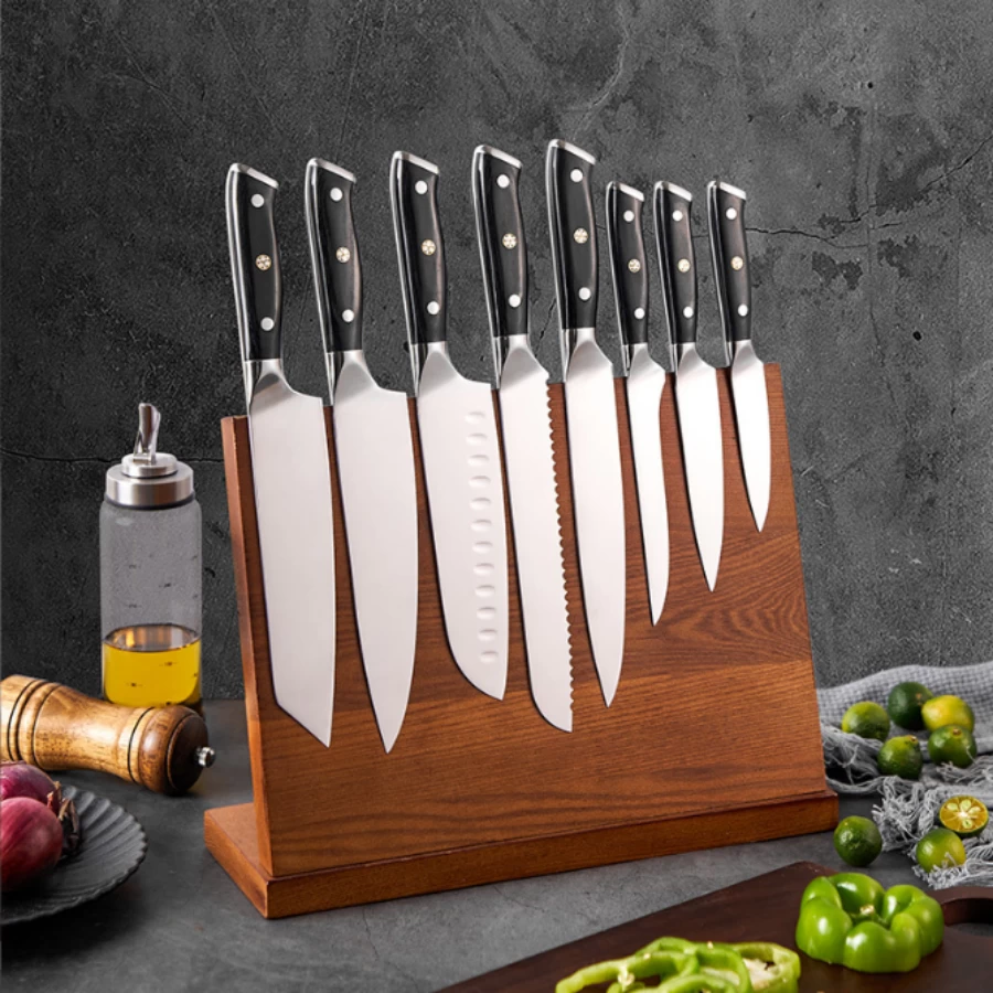 China Deutsches Küchenmesser-Set aus 1.4116-Stahl, japanisches Fleisch-Santoku-Brot-Schälmesser-Set Hersteller