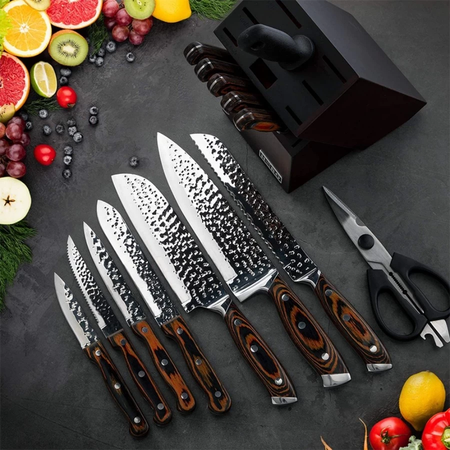 15 pieces kitchen knife set damascus