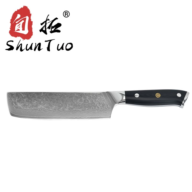 Kina Bra pris 67 lager Nakiri kniv VG10 Japansk kökskniv med G10 svart handtag tillverkare