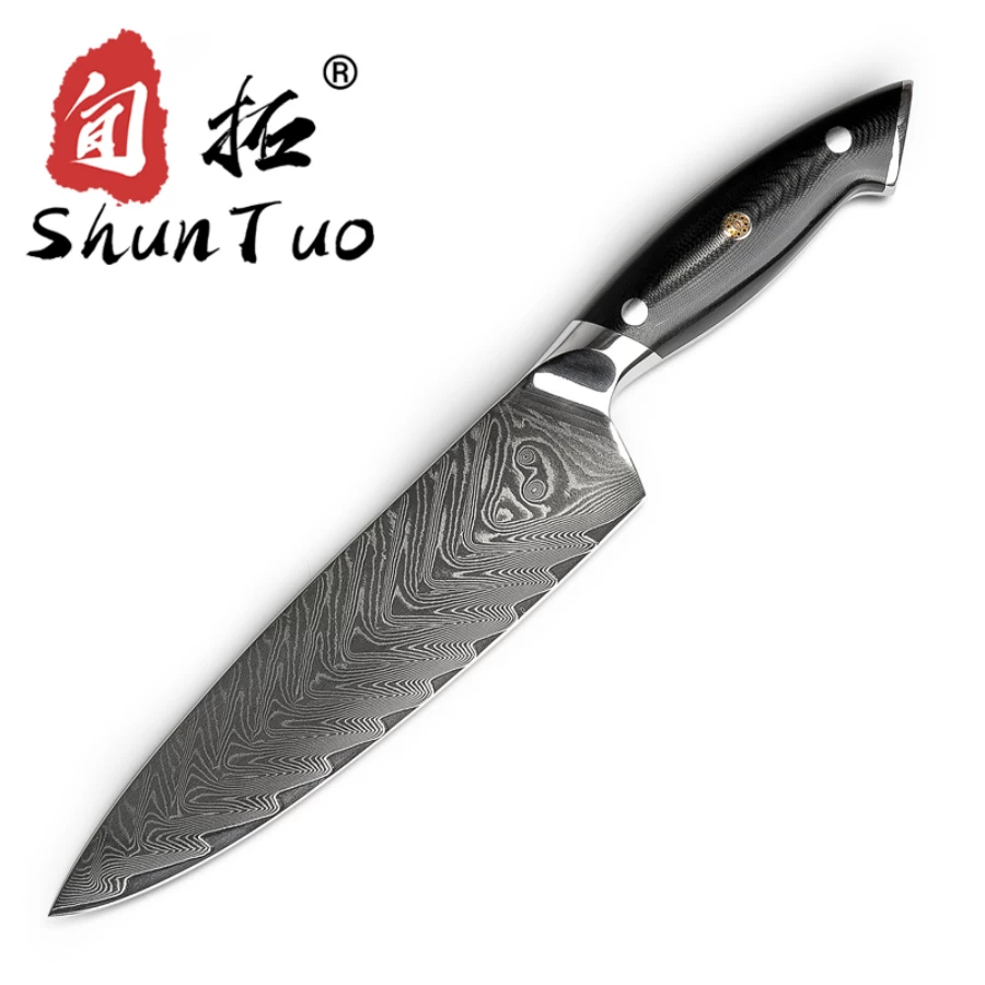 porcelana Cuchillo de chef de acero damasco de 67 capas de fábrica de China, cuchillo Gyuto de 8 pulgadas fabricante