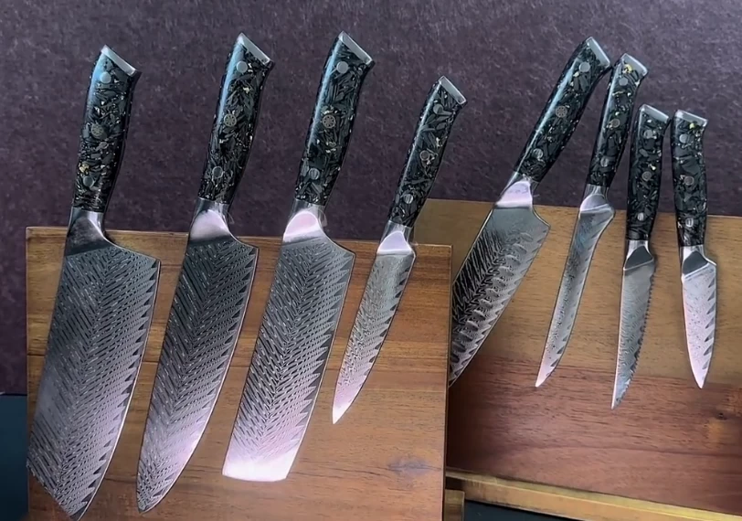 damascus steel knife set