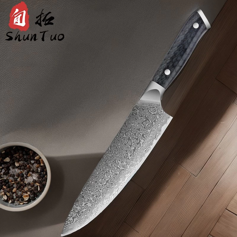 Cina Coltello da chef Damasco da 8 pollici all'ingrosso in Cina con manico in resina produttore