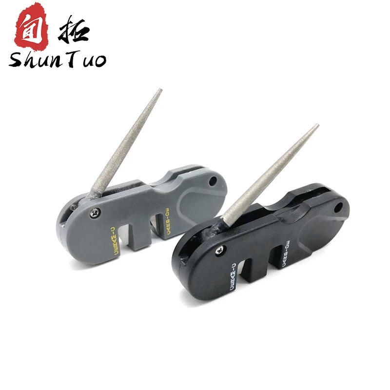 China China wholesale portable mini 2 stages knife sharpener Tool for kitchen outdoor knives manufacturer