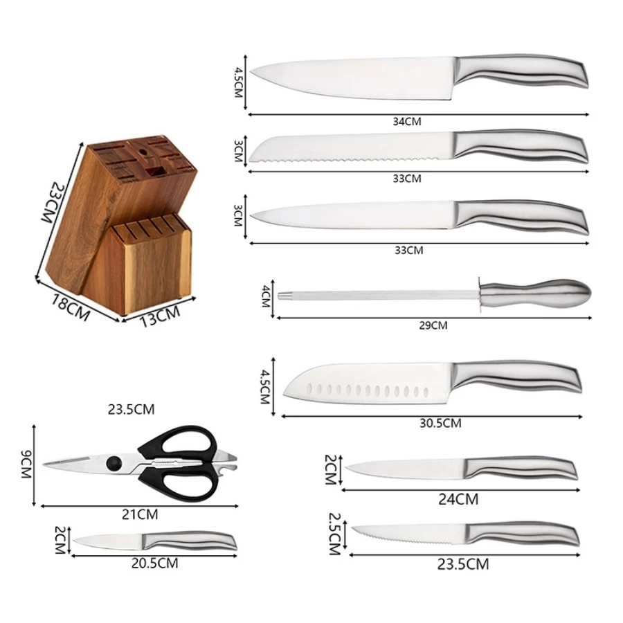 China China 15 peças de conjunto de faca de cozinha em aço inoxidável atacado fabricante