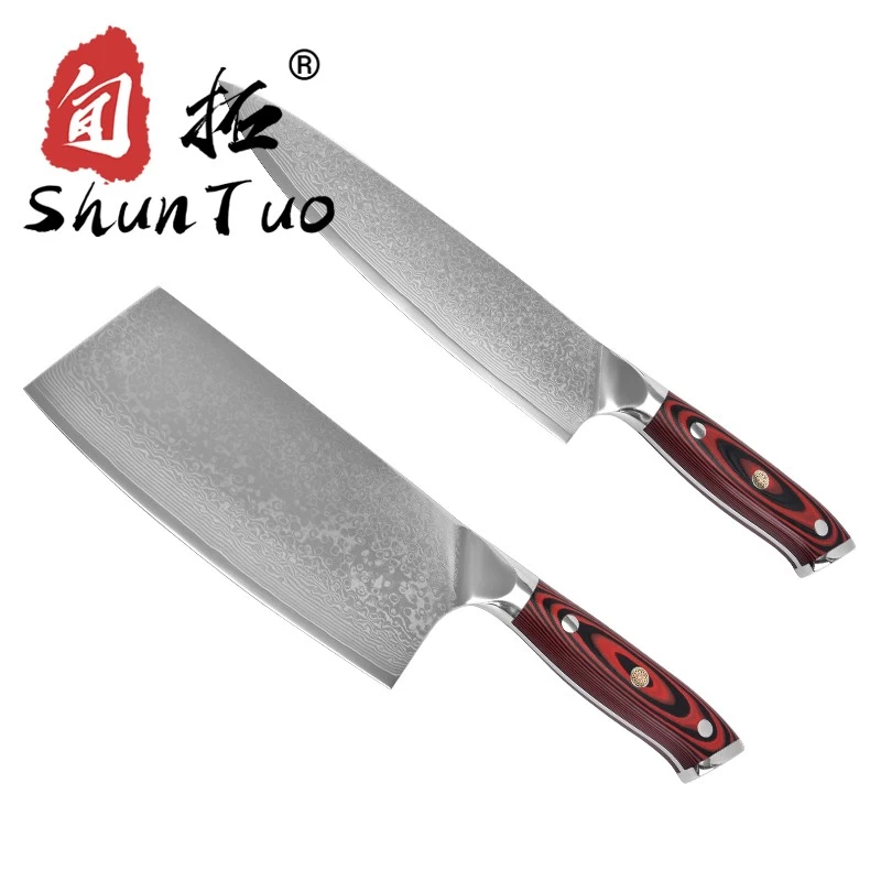 China China High Quality 2PC Damascus Kitchen Knives Set Wholesales manufacturer