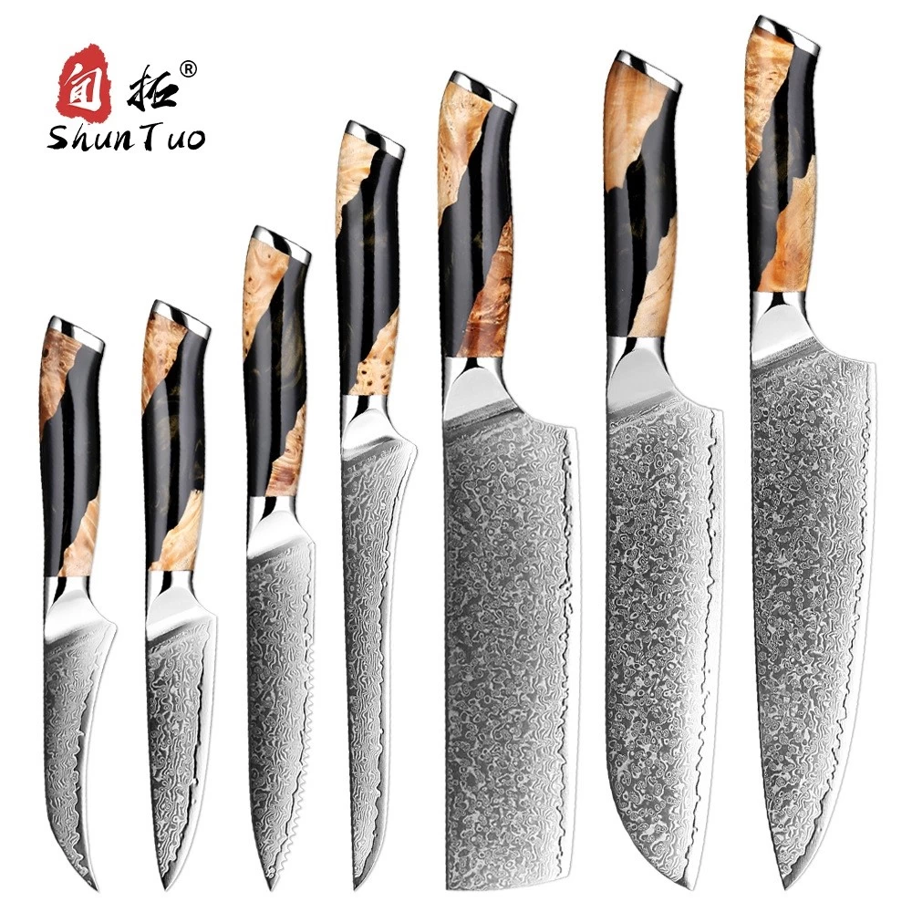 China 7 pcs Damascus Chef Knife Manufacturer manufacturer