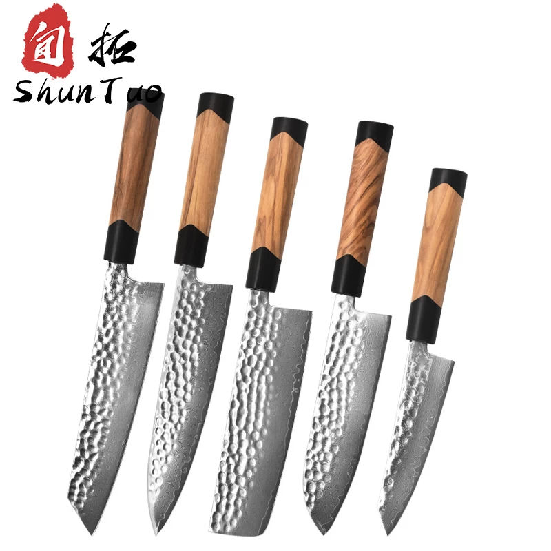 China Masterfully Designed 5-Piece Forge Damascus Knife Set: Enhance Your Cooking Experience manufacturer