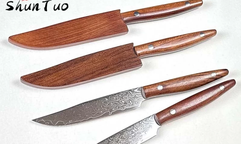 4st Damaskus Steak & Fruit Knife Set tillverkar Kina