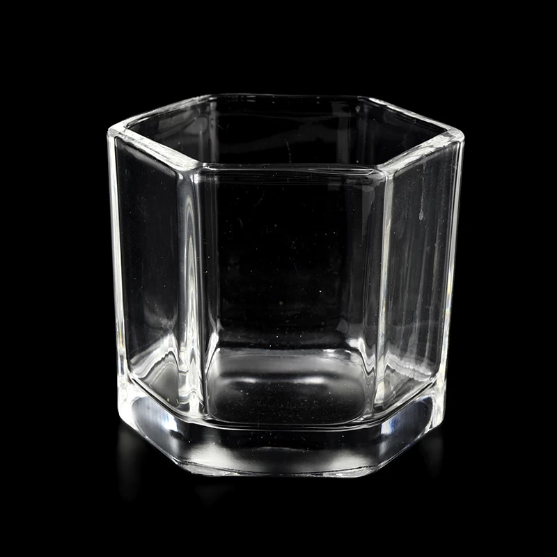 Wholesale Customized 8oz Hexagon Glass Candle Jars