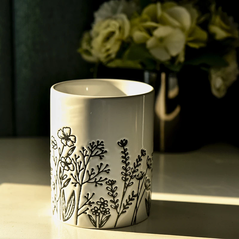 New Arrival Beautiful Empty Ceramic Candle Vessels Wholesale