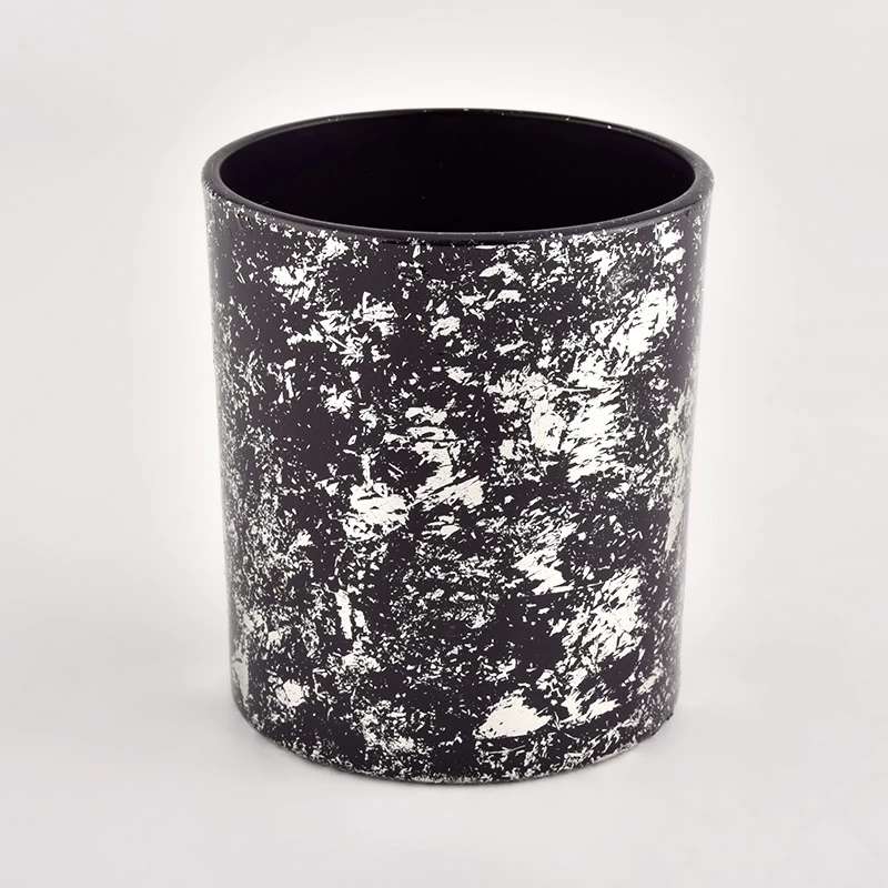 Luxury black glass candle jar for making supply wholesale