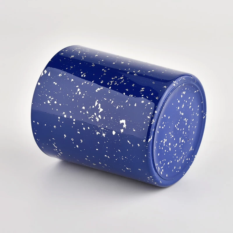 White spots blue container candle luxury candle Jars glass