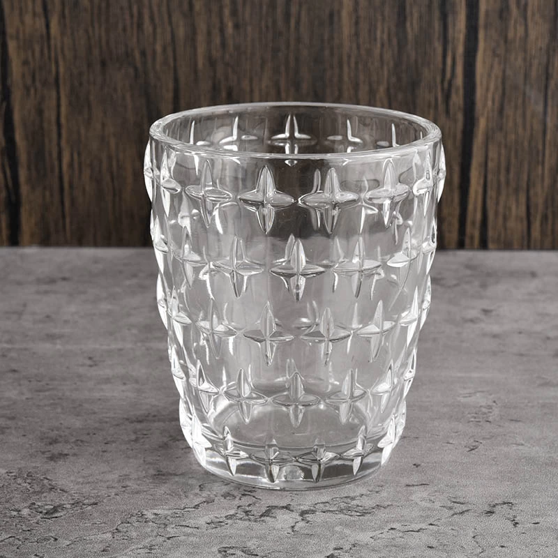 custom glass candle jar clear candle holder wholesale