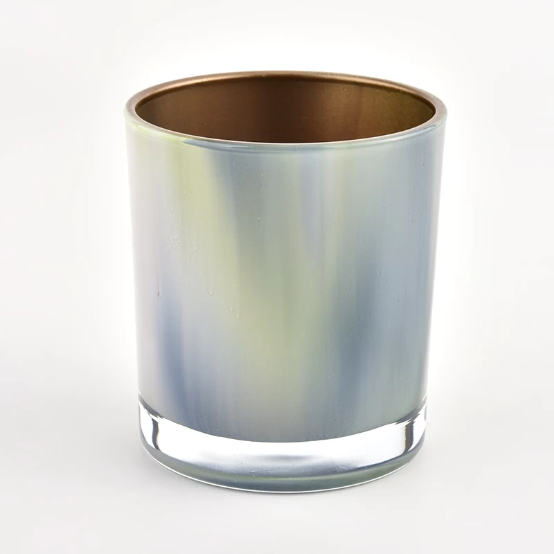 10oz 12oz gradient color glossy glass candle vessel