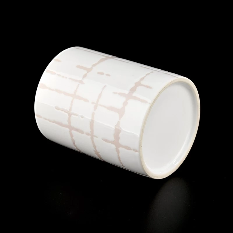 400ml New design white porcelain candle jars wholesales 