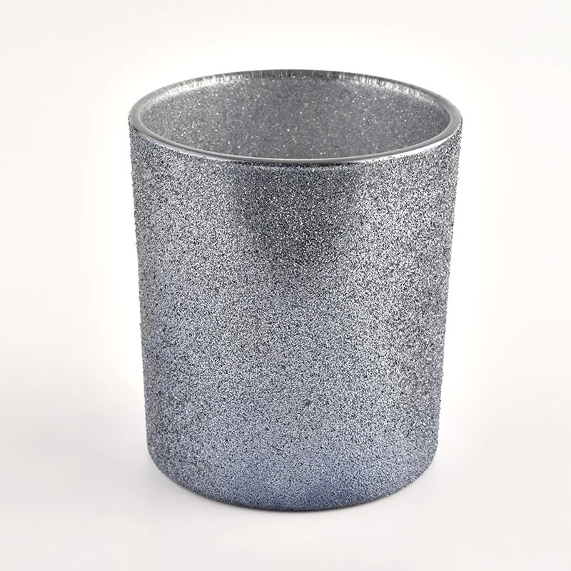 Wholesale smoky gray frosted glass wax decorative glass candle jar