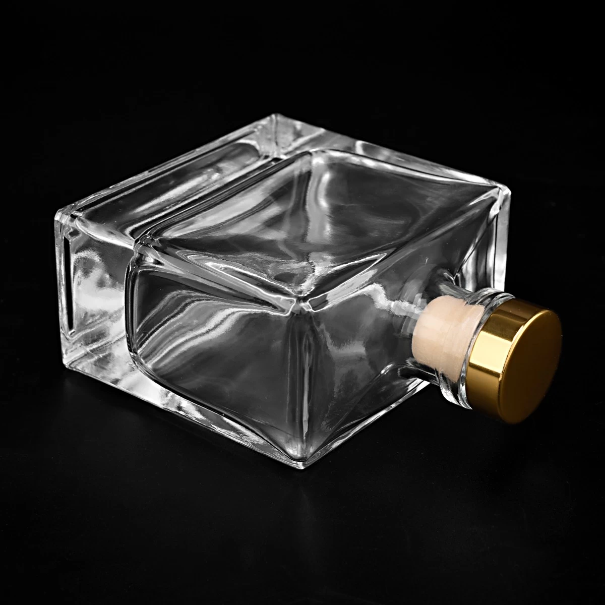 clear square reed diffuser glass bottle with cap Home Fragrance home decorate