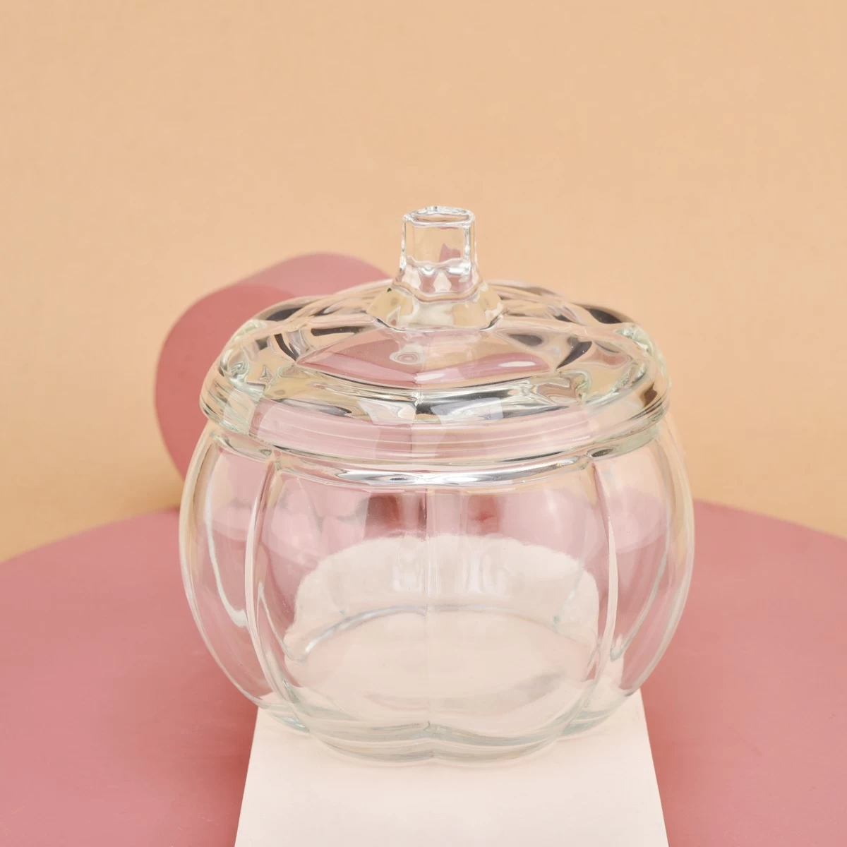 Pumpkin Glass Jar with Lids for Candle Making Pumpkin Glass Candle Container