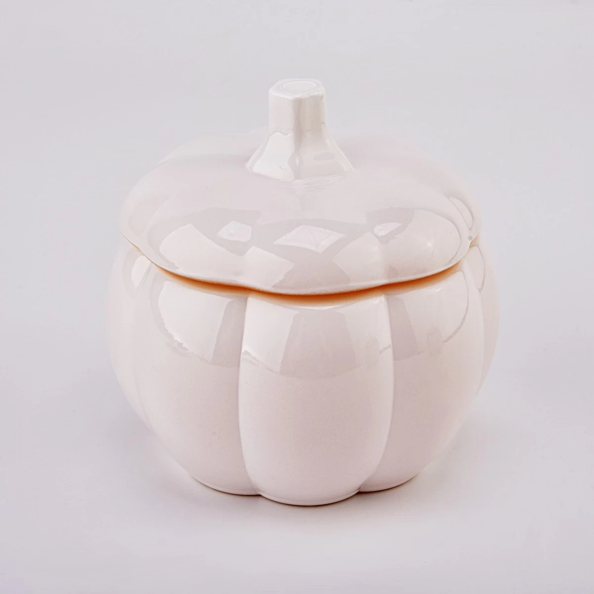Pumpkin Glass Jar with Lids popular color Glass Candle Container
