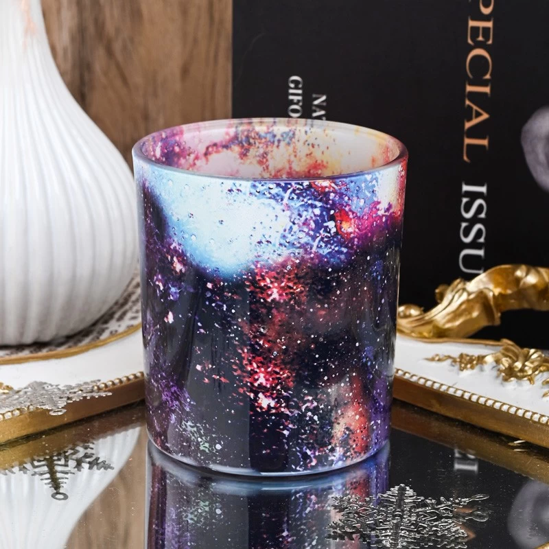 Galaxy Painting Glass Candle Holders Wholesale