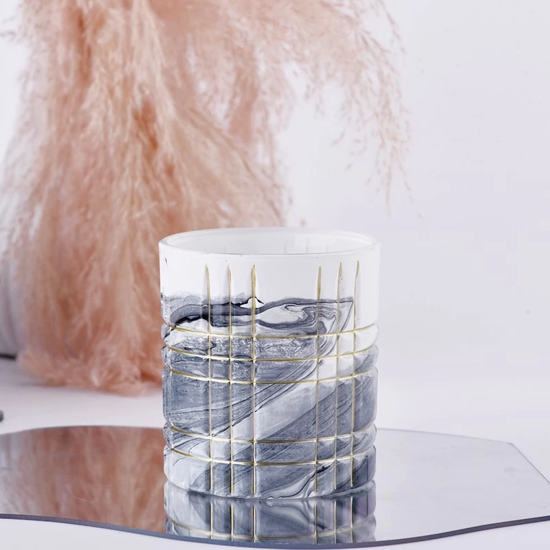 luxury new pattern glass candle jars for home decor wholesale