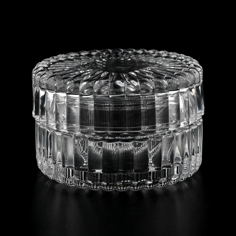 Macaron Glass Candle Jar With Lids 95ml Votive Glass Candle Holder With Lids
