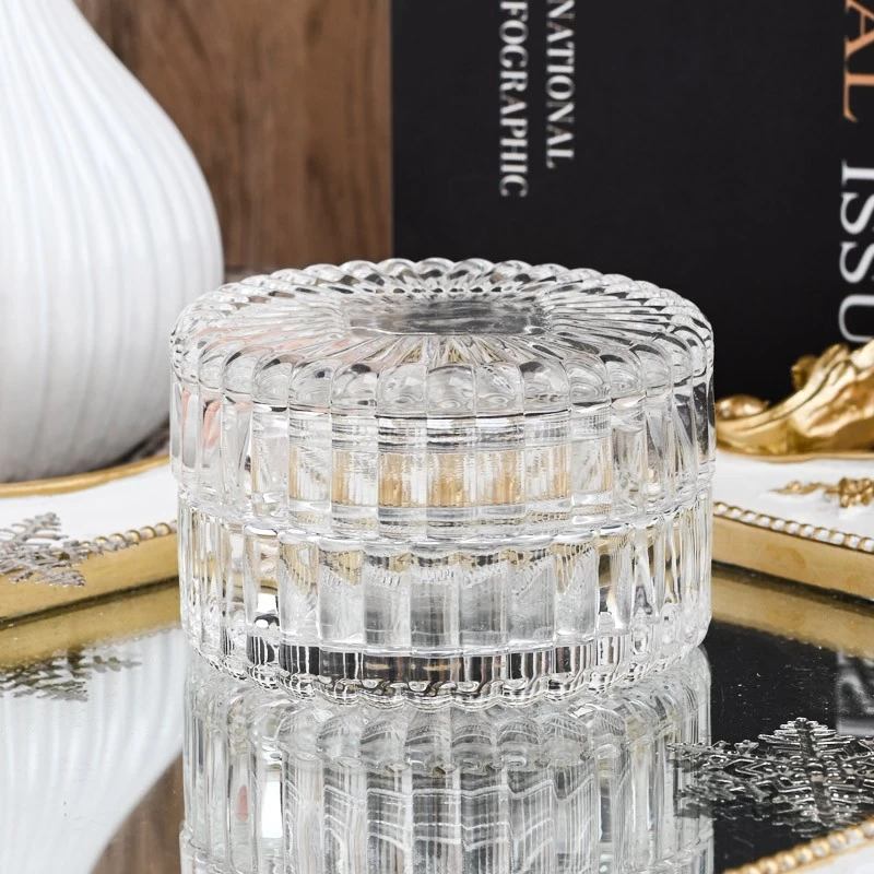 Macaron Glass Candle Jar With Lids 95ml Votive Glass Candle Holder With Lids