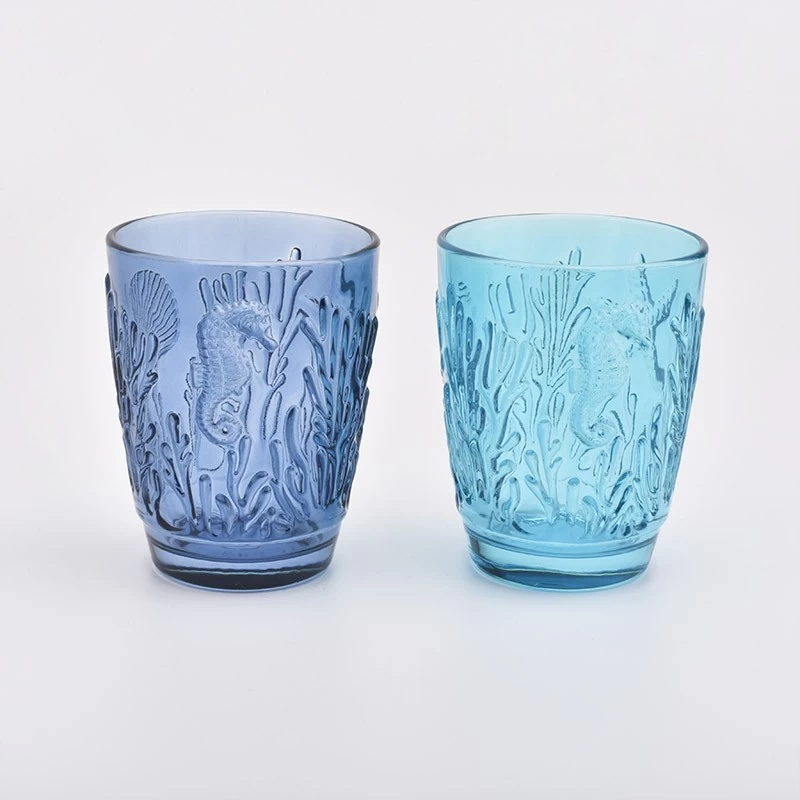 popular glass Jars for Candles custom pattern glass jar wholesale