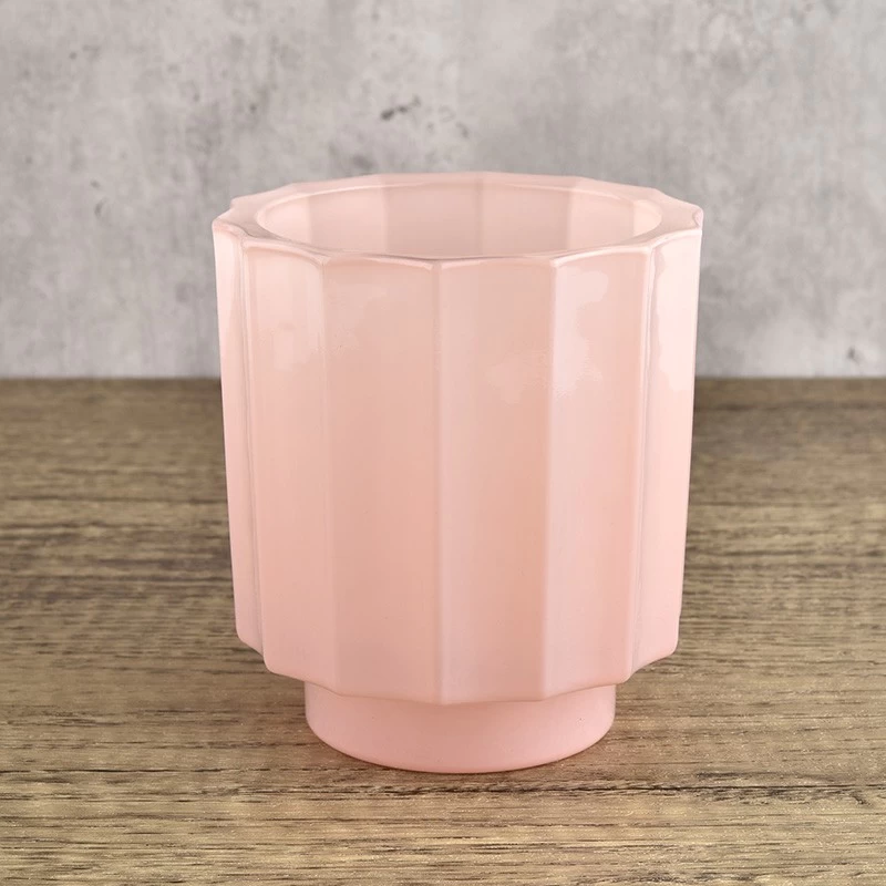 8oz Glass Candle Holders Wholesale Ribbed Glass Candle Jars For Sale