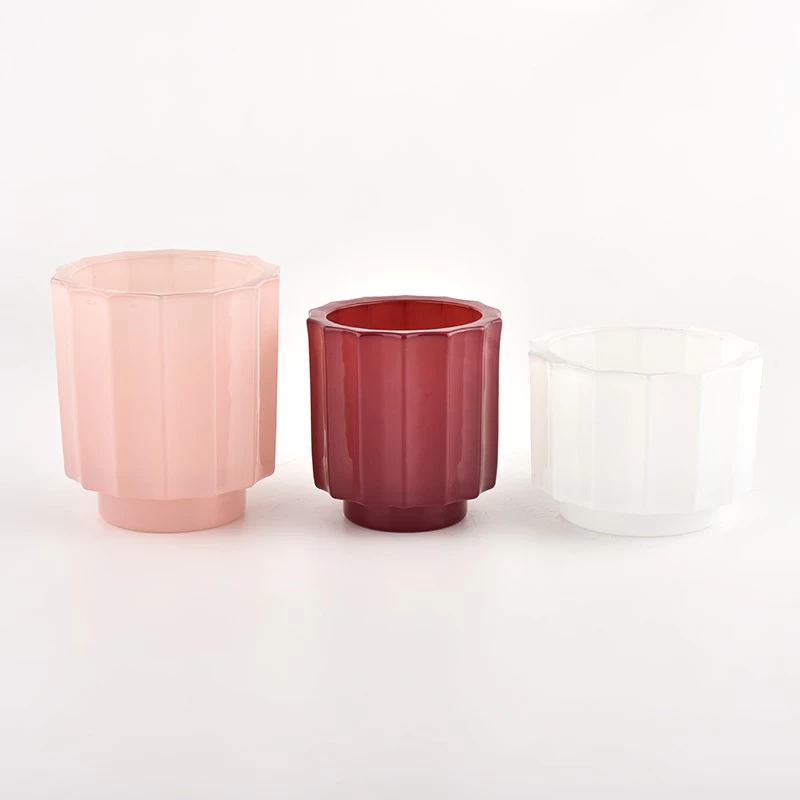 8oz Glass Candle Holders Wholesale Ribbed Glass Candle Jars For Sale