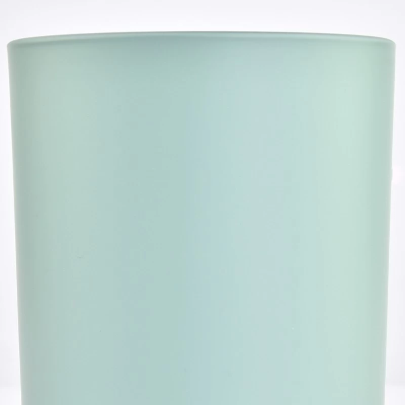 Luxury sky blue scented candle in glass jar for home decor