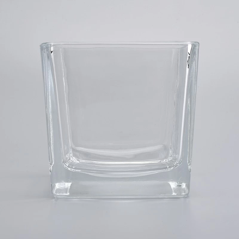 Large capacity Clear Square Glass Jars Vessel Wholesale