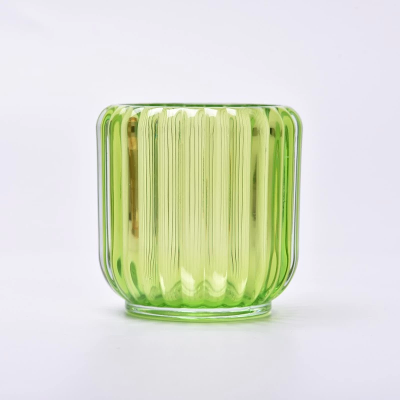 Wholesale Vertical Stripe Design Scented Candle Jars for Candles Glass Container for Soy Wax