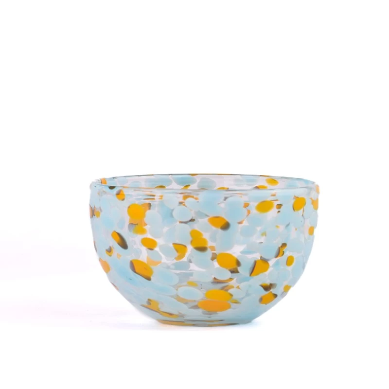 Unique design handmade glass bowl for candle holder wholesale
