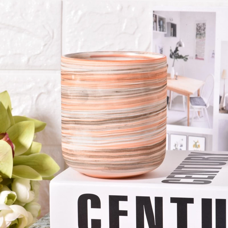 Decorative for Wedding Party Ceramic Candle Vessels Customized Stoneware Candle Jar