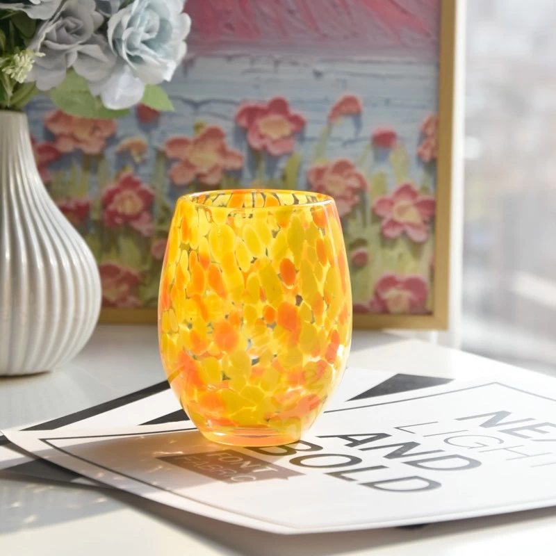 custom colorful glass candle jar with home decor wholesale