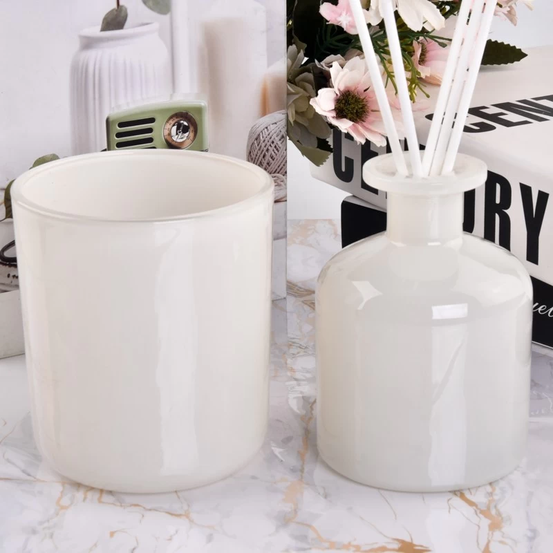 Milk White Glass Diffuser Bottles Customized Color Diffuser Bottles Glass