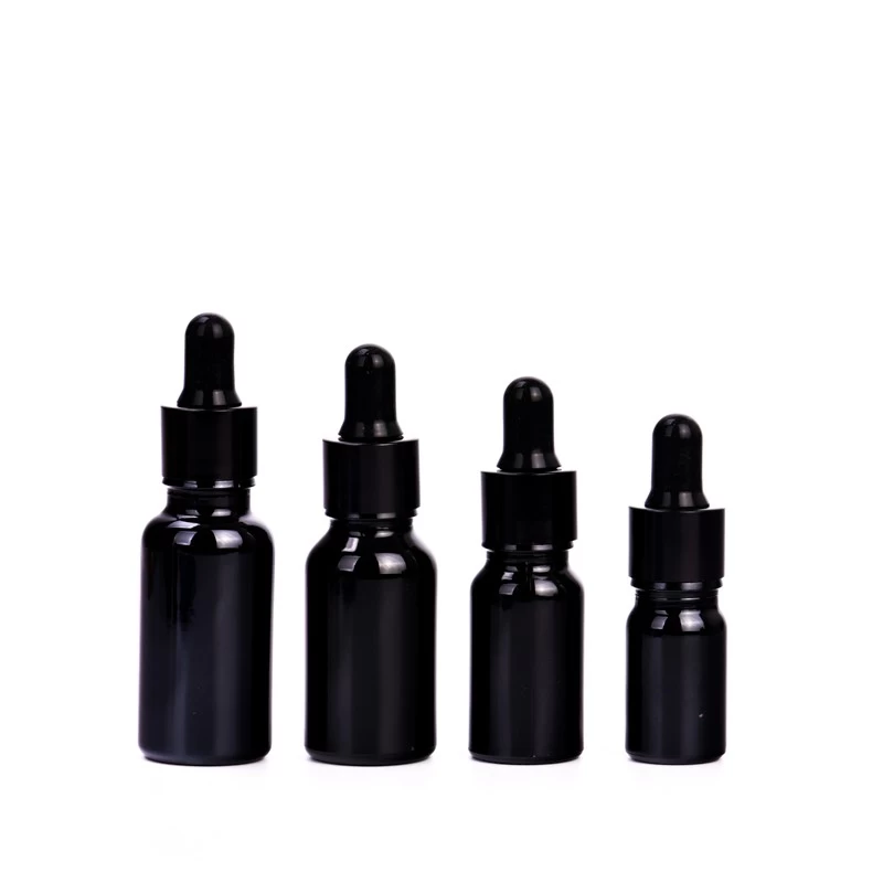 10ml 20ml 30ml 50ml 100ml Black Glass Dropper Bottles Wholesale