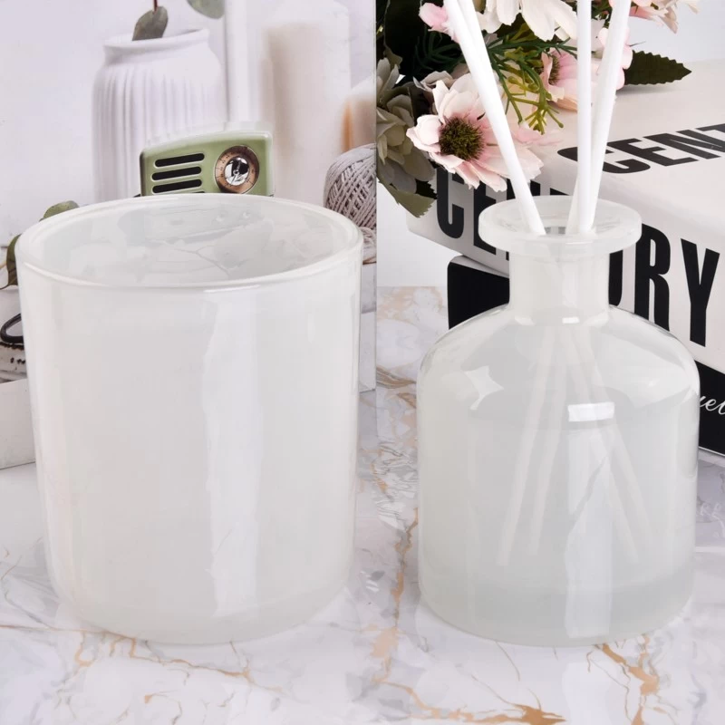 Classic White Glass Candle Jars Wholesale