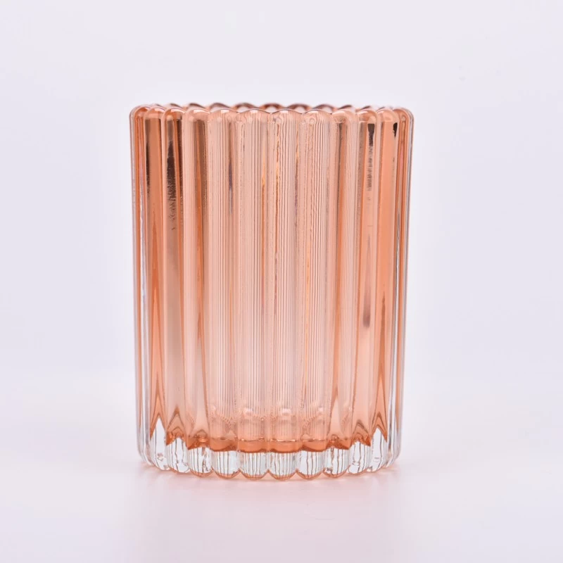 300ml Glass Candle Holders Ribber Glass Candle Vessel Wholesale