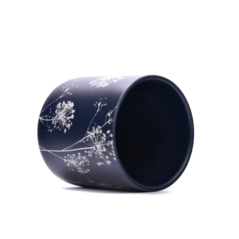 Custom Luxury Matte Black Jar Candle Ceramic Candle Jars