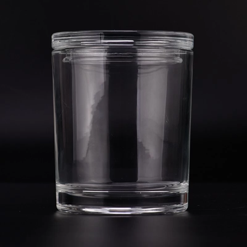 11oz Glass Candle Vessel with Lids Customized Logo Color Glass Candle Jar with Lids