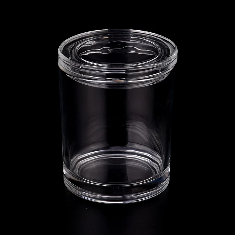 11oz Glass Candle Vessel with Lids Customized Logo Color Glass Candle Jar with Lids