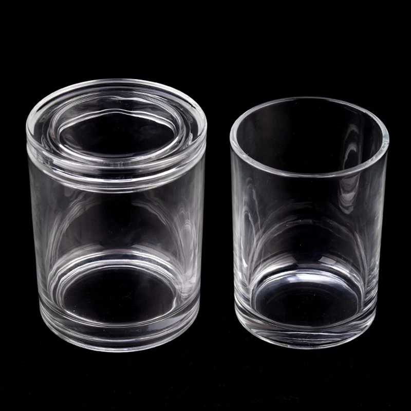 11oz Glass Candle Vessel with Lids Customized Logo Color Glass Candle Jar with Lids