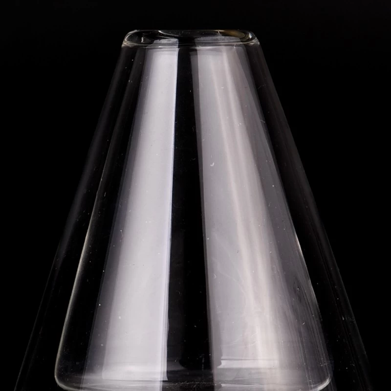 wholesales clear triangle borosilicate glass perfume bottle