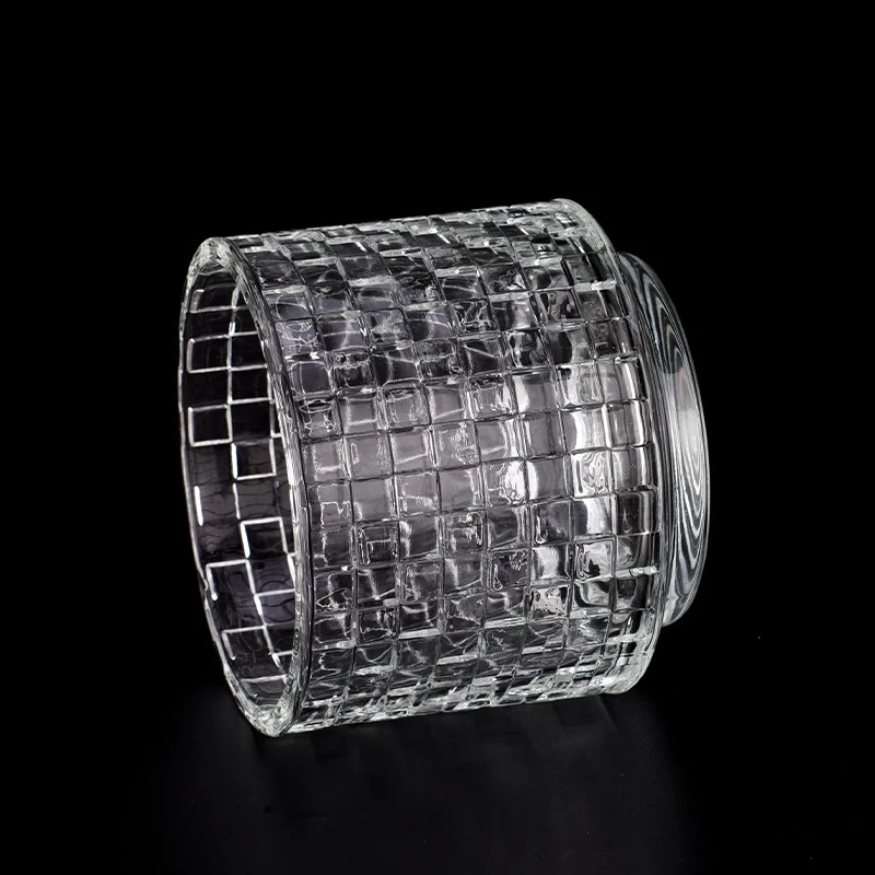 Unique Glass Candle Jars Diamond Glass Candle Jars For Decoration