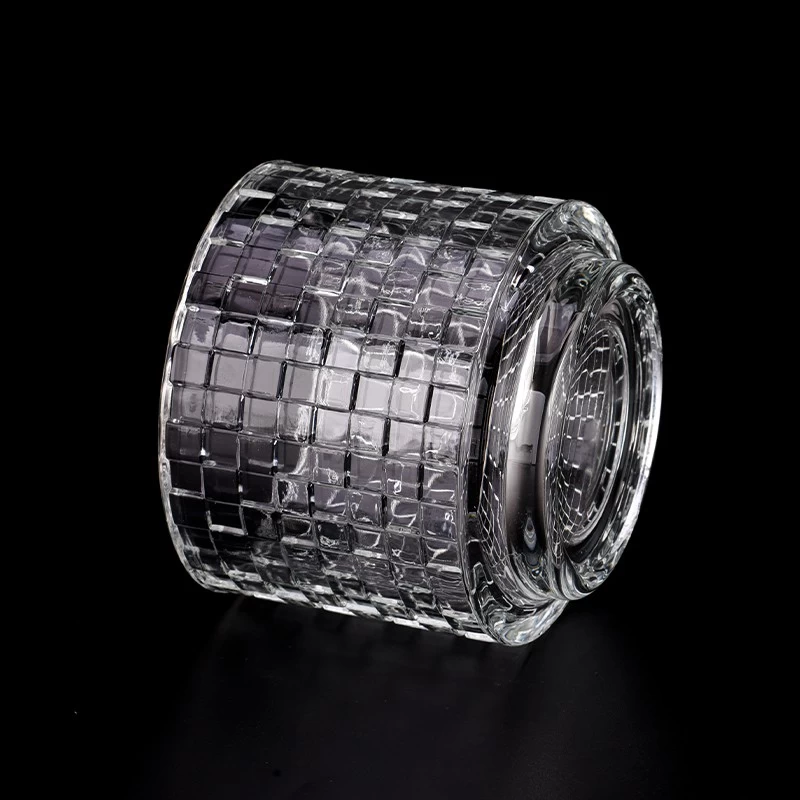 Unique Glass Candle Jars Diamond Glass Candle Jars For Decoration