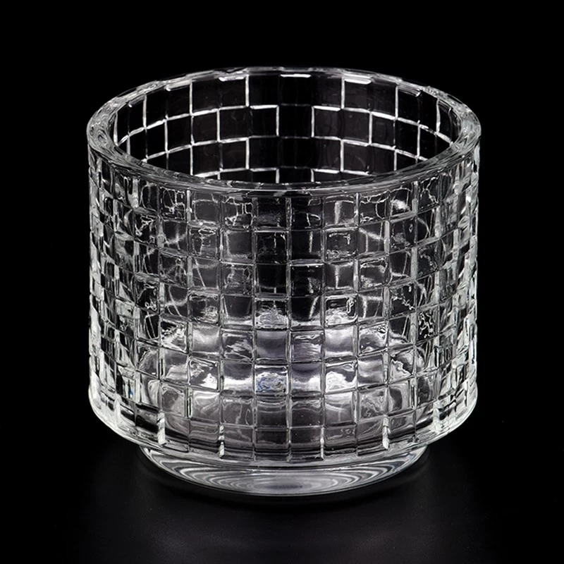 Unique Glass Candle Jars Diamond Glass Candle Jars For Decoration