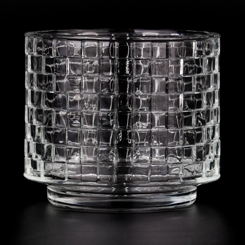 Unique Glass Candle Jars Diamond Glass Candle Jars For Decoration